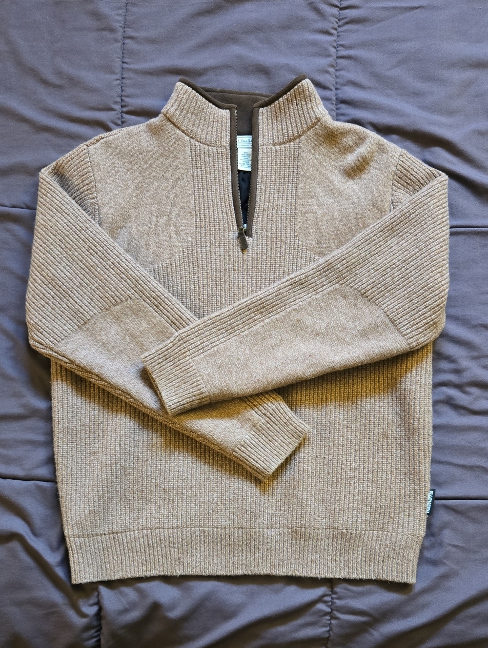 L.L. Bean Men's Half-Zip Sweater in Sable color, Size M-Reg.